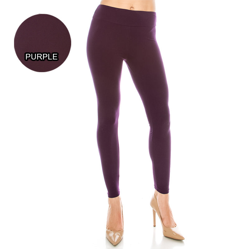 Solid Color High Waist Yoga Ultra Soft Leggings (Regular/Plus Size)