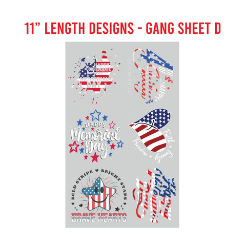 American Patriotic Premade DTF 1 Yard Gang Sheet
