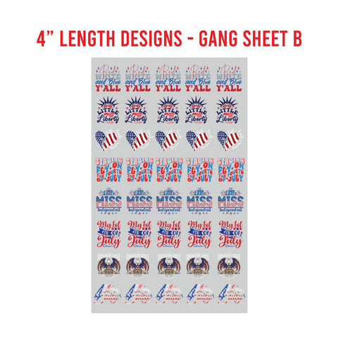 American Patriotic Premade DTF 1 Yard Gang Sheet