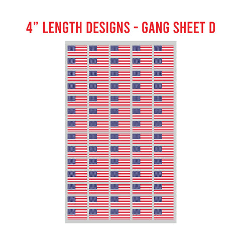 American Patriotic Premade DTF 1 Yard Gang Sheet