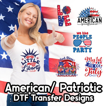 American/ Patriotic DTF Transfer Designs (2.5", 4", 8", 11" available)