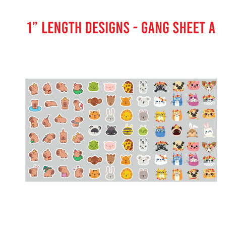 Animal Premade UV DTF 1 Foot Gang Sheet