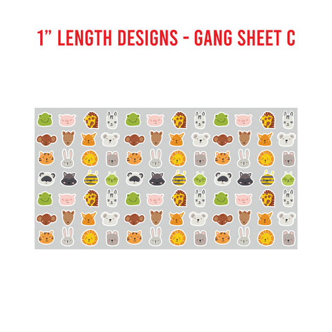 Animal Premade UV DTF 1 Foot Gang Sheet