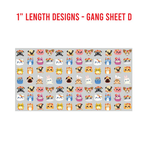 Animal Premade UV DTF 1 Foot Gang Sheet