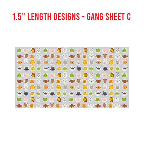 Animal Premade UV DTF 1 Foot Gang Sheet
