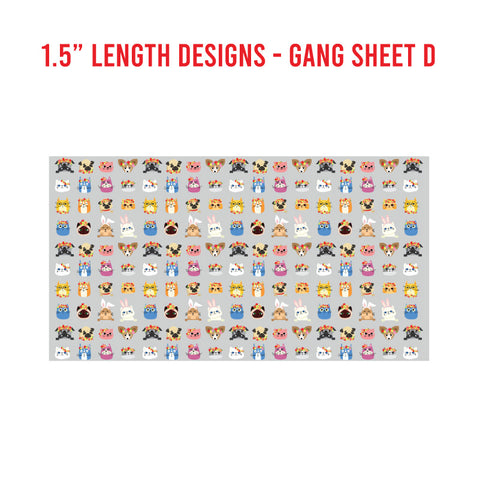 Animal Premade UV DTF 1 Foot Gang Sheet