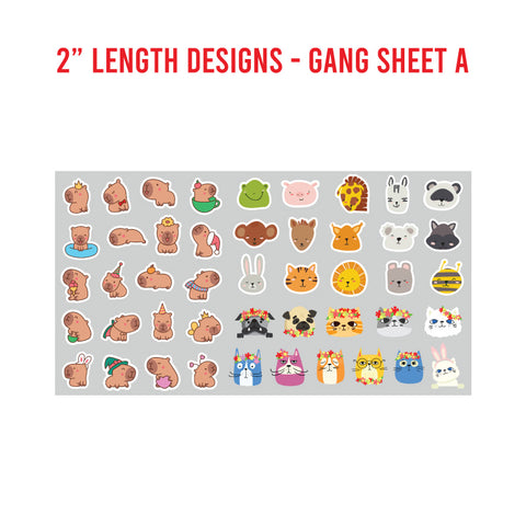 Animal Premade UV DTF 1 Foot Gang Sheet