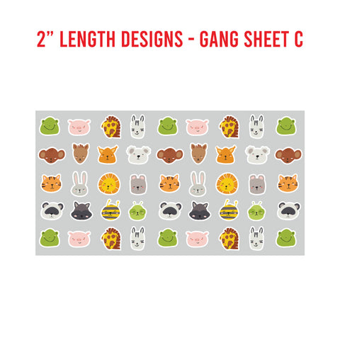 Animal Premade UV DTF 1 Foot Gang Sheet
