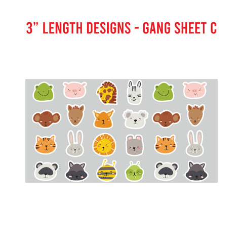 Animal Premade UV DTF 1 Foot Gang Sheet