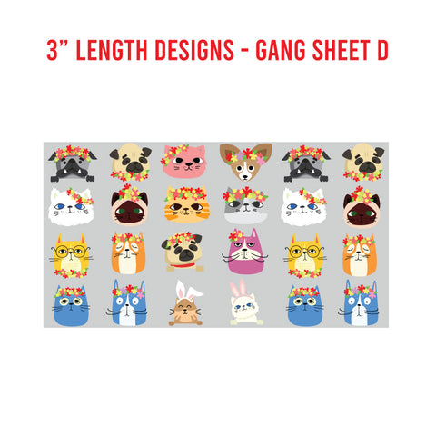 Animal Premade UV DTF 1 Foot Gang Sheet