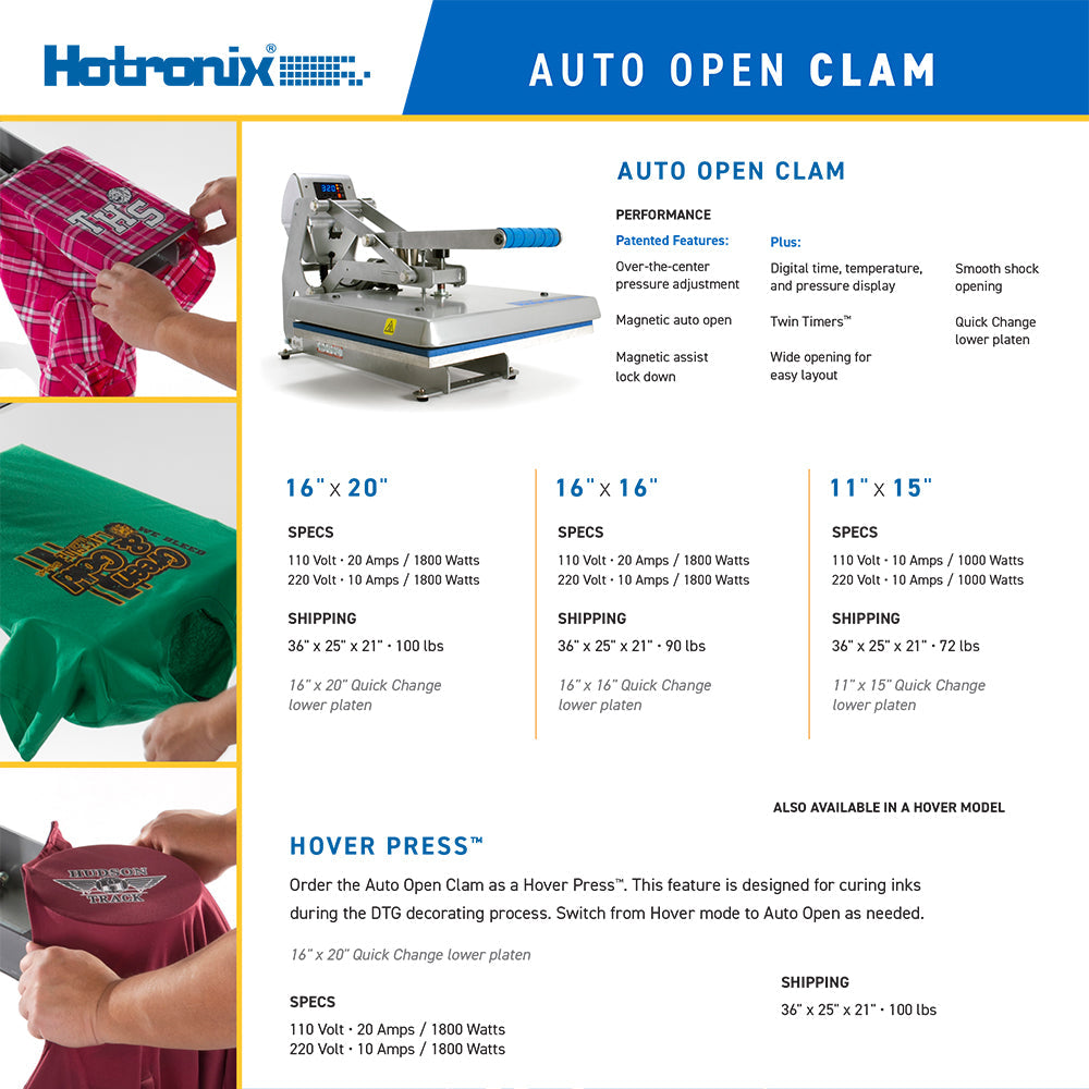 Hotronix STX Auto Open Clam Heat Press