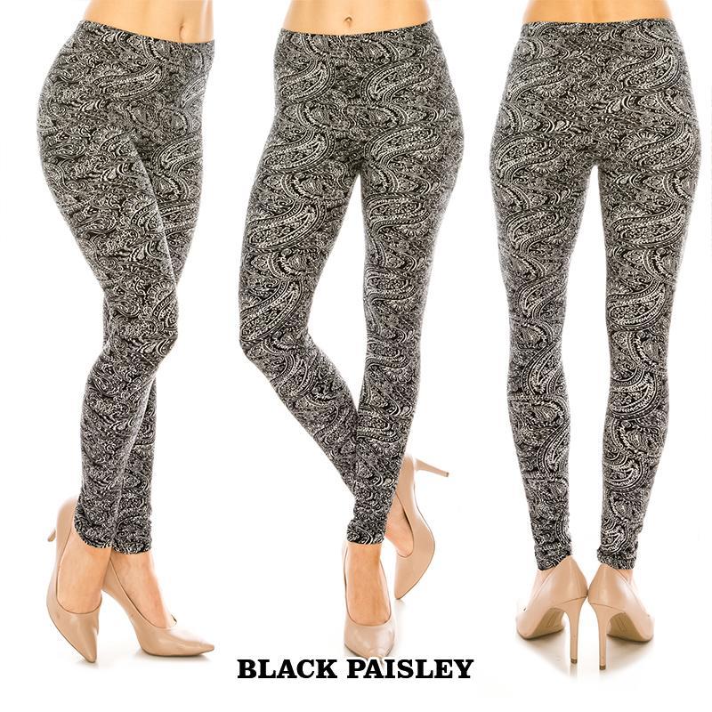 Black Paisley Leggings