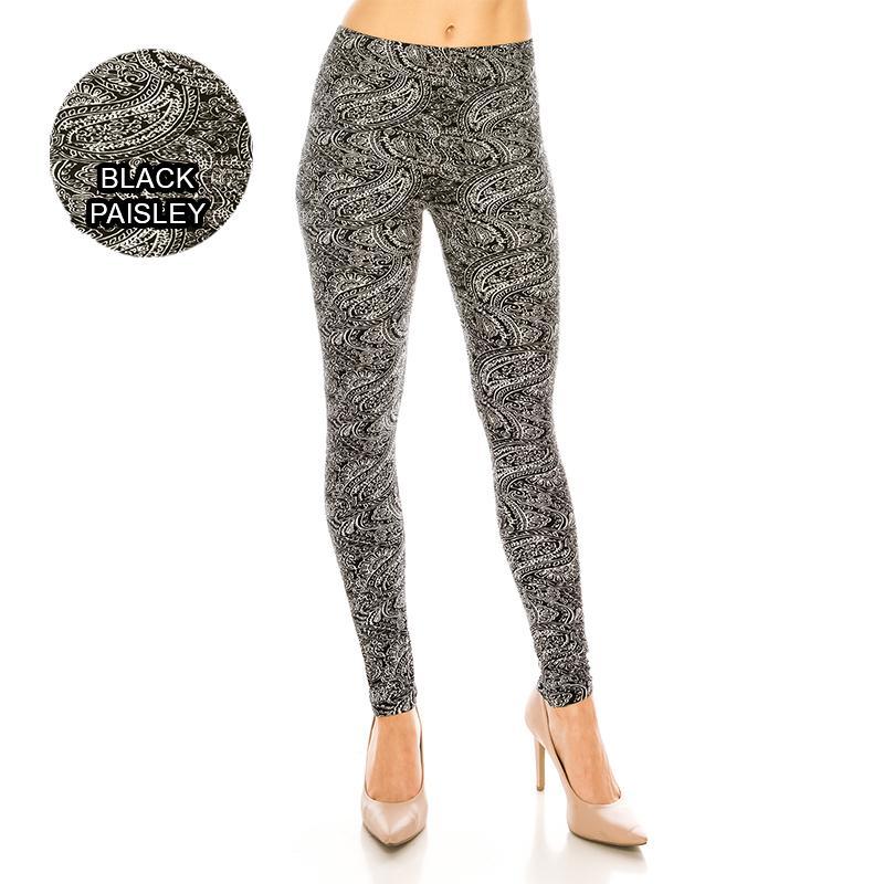 Black Paisley Leggings