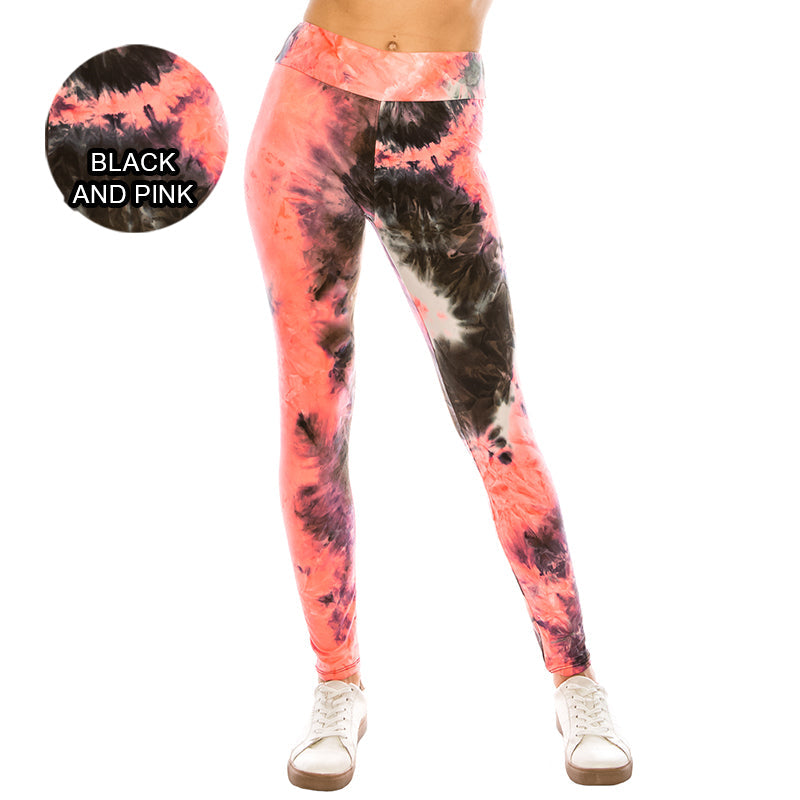 Tie Dye High Waist Yoga Ultra Soft Leggings (Regular/Plus Size)