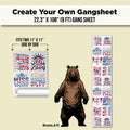 A product listing graphic for a custom 22.3 x 108 gang sheet.