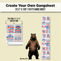 A product listing graphic for a custom 22.3 x 120 gang sheet.