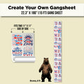 A product listing graphic for a custom 22.3 x 180 gang sheet.