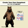 A product listing graphic for a custom 22.3 x 24 gang sheet.