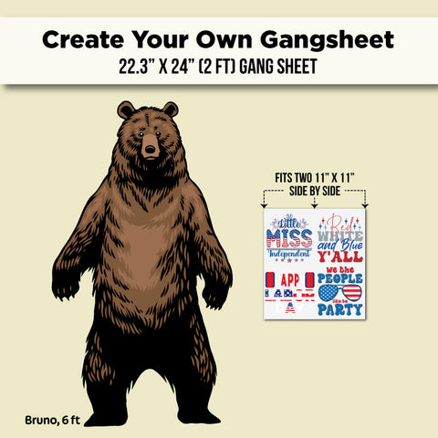 A product listing graphic for a custom 22.3 x 24 gang sheet.