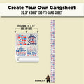 A product listing graphic for a custom 22.3 x 360 gang sheet.