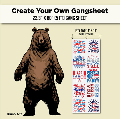 A product listing graphic for a custom 22.3 x 60 gang sheet.