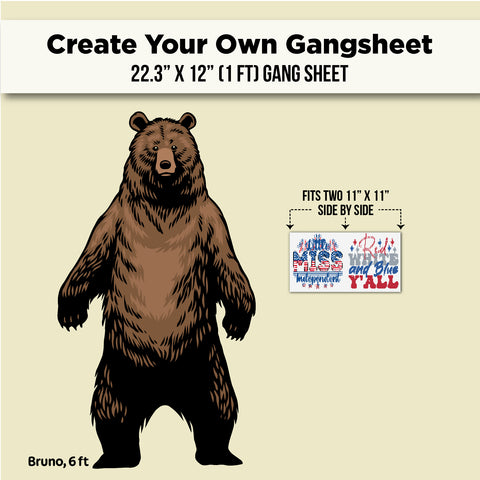 A product listing graphic for a custom 22.3 x 12 gang sheet.