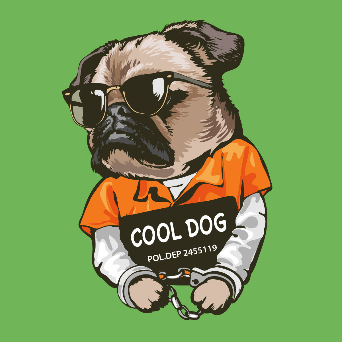 Cool Dog Custom Design for T-Shirts (2 Sizes)