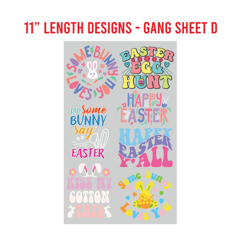 Easter Premade DTF 1 Yard Gang Sheet