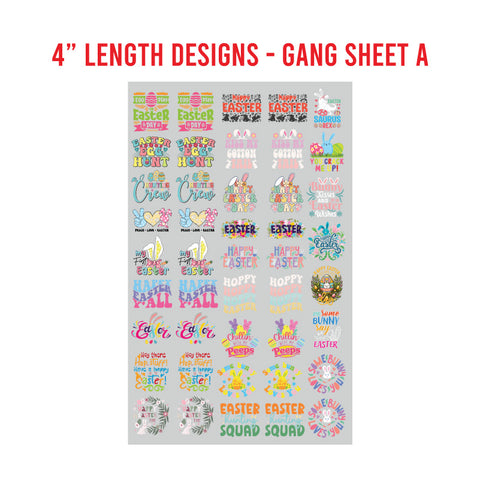 Easter Premade DTF 1 Yard Gang Sheet