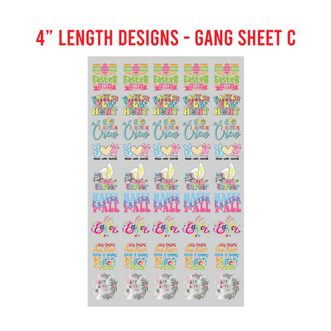 Easter Premade DTF 1 Yard Gang Sheet