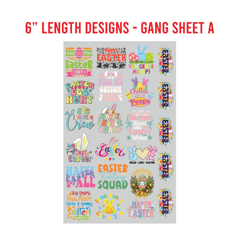 Easter Premade DTF 1 Yard Gang Sheet