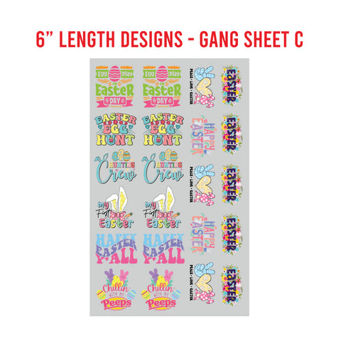 Easter Premade DTF 1 Yard Gang Sheet