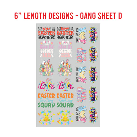 Easter Premade DTF 1 Yard Gang Sheet