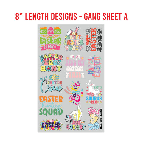 Easter Premade DTF 1 Yard Gang Sheet