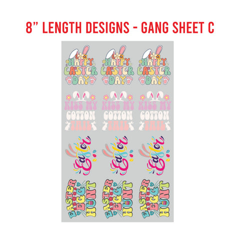 Easter Premade DTF 1 Yard Gang Sheet