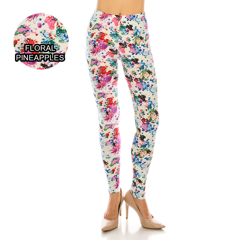 Food & Fruit Patterned Ultra Soft Leggings (Regular/Plus Size)