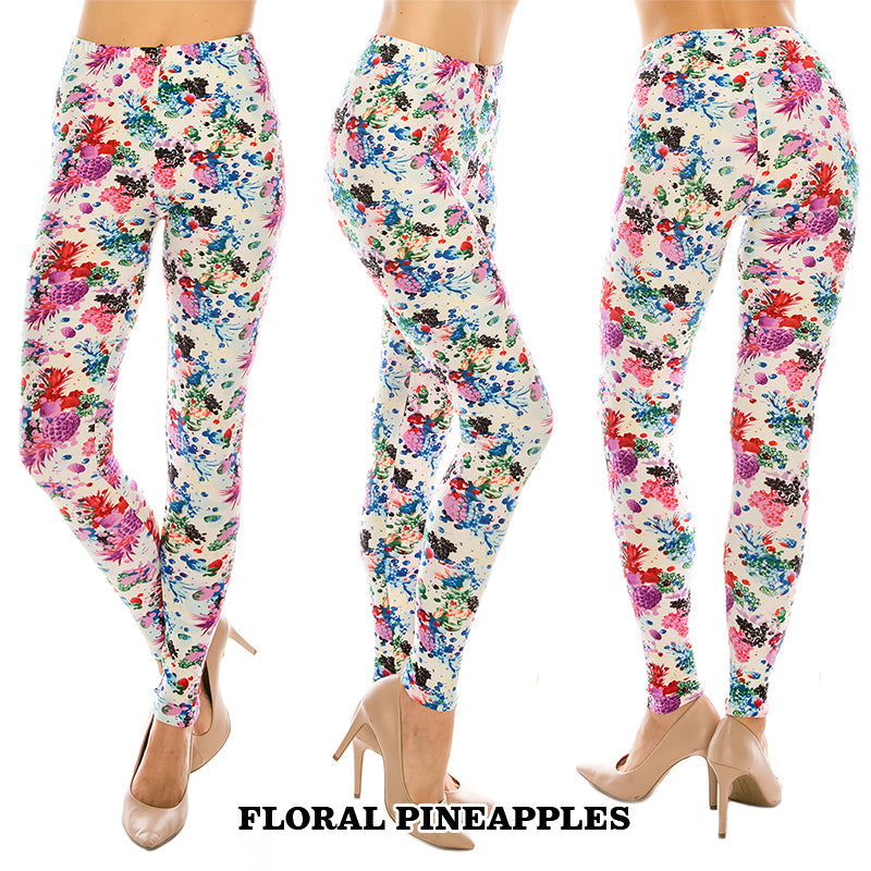 Food & Fruit Patterned Ultra Soft Leggings (Regular/Plus Size)