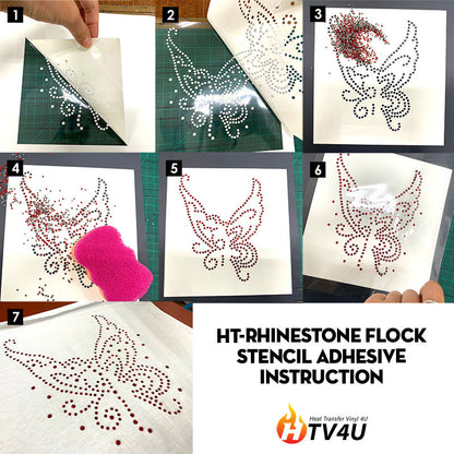 HT-Rhinestone Flock Stencil Adhesive