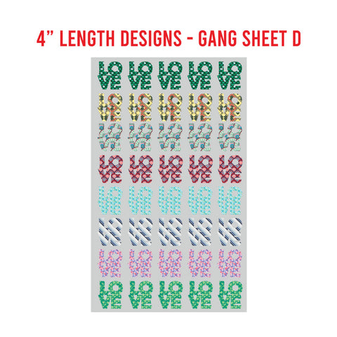 LOVE Premade DTF 1 Yard Gang Sheet