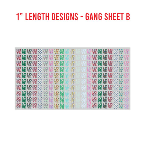 LOVE Premade UV DTF 1 Foot Gang Sheet