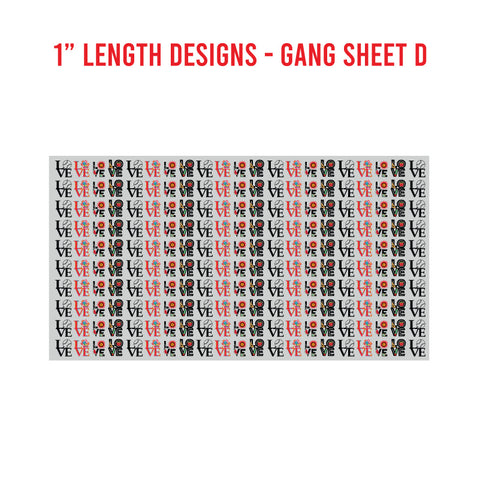 LOVE Premade UV DTF 1 Foot Gang Sheet