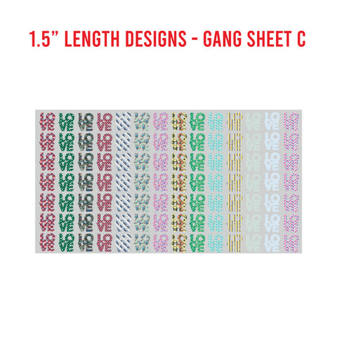LOVE Premade UV DTF 1 Foot Gang Sheet