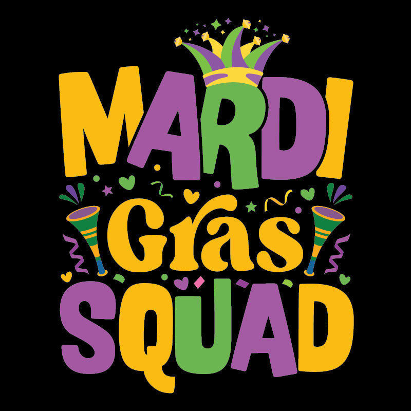 Mardi Gras DTF Transfer Designs (4", 8", 11" available)