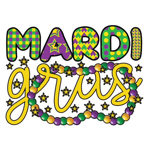 Mardi Gras DTF Transfer Designs (4", 6", 8", 11" Length Available)