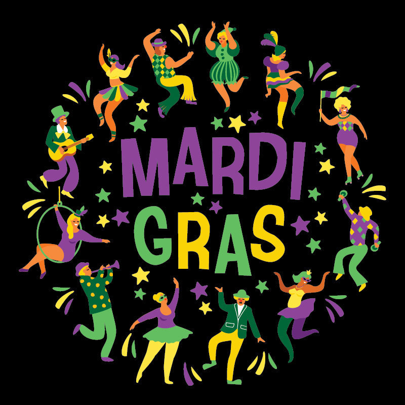 Mardi Gras DTF Transfer Designs (4", 8", 11" available)