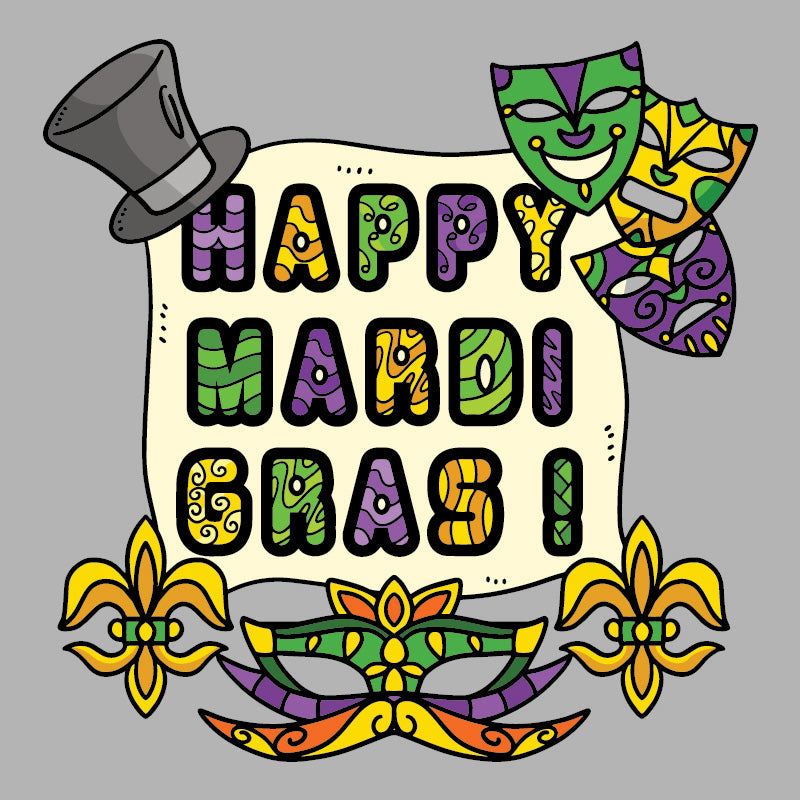 Mardi Gras DTF Transfer Designs (4", 8", 11" available)