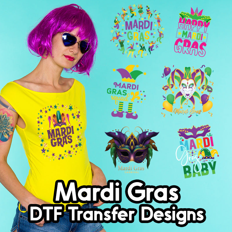 Mardi Gras DTF Transfer Designs