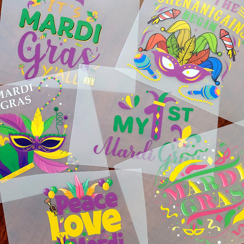 Mardi Gras DTF Transfer Designs