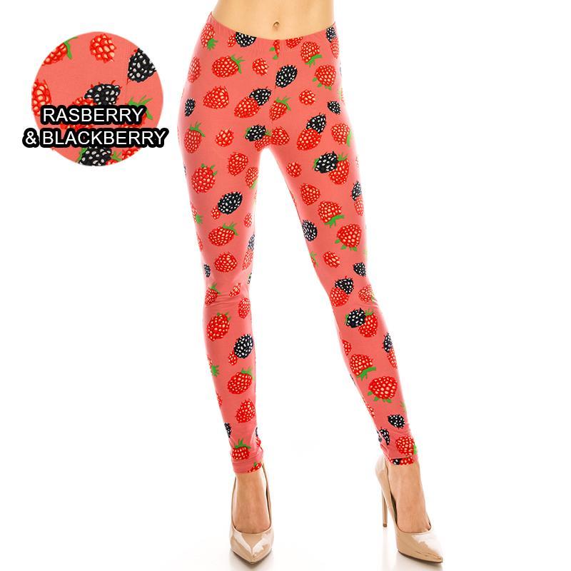 Food & Fruit Patterned Ultra Soft Leggings (Regular/Plus Size)