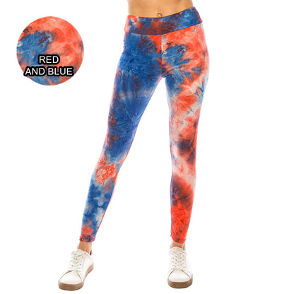 Tie Dye High Waist Yoga Ultra Soft Leggings (Regular/Plus Size)